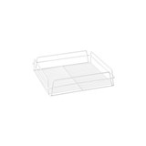 GLASS BASKETSQUARE 335x355x75mm 14x14