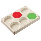 EDUCATIONAL COLOURS PAINT PALETTE RECTANGULAR PLASTIC LARGE 6WELL WHITE
