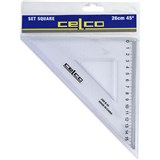 CELCO SET SQUARE 45 DEGREES 260MM CLEAR