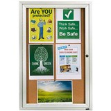 QUARTET ENCLOSED CORKBOARD 1 DOOR ALUMINIUM FRAME 900 X 600MM BROWN