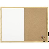 QUARTET COMBINATION BOARD PINE FRAME 900 X 600MM WHITEOAK