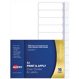 AVERY 5113081 L745510 DIVIDER PRINT AND APPLY 10TAB CLEAR