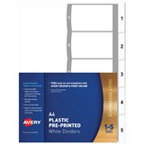 AVERY 85605 L74115 DIVIDER 15 INDEX TAB A4 WHITE