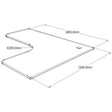 RAPIDLINE CORNER WORK TOP 1800 X 1500 X 700MM NATURAL WHITE