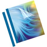 FELLOWES THERMAL BINDING COVER 15MM A4 BLUE BACK  CLEAR FRONT PACK 100