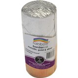 RAINBOW CORRUGATED SCALLOPED BORDER ROLL 60MM X 10M METALLIC SILVERGOLD