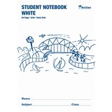 WRITER STUDENT NOTEBOOK 5MM GRID 64 PAGE 250 X 175MM WHITE