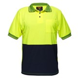 PORTWEST MP110 TWO TONED MICRO MESH POLO SHIRT YELLOW NAVY EXTRA LARGE
