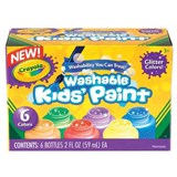 CRAYOLA WASHABLE KIDS PAINTS 59ML GLITTER ASSORTED PACK 6
