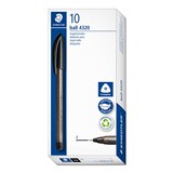 STAEDTLER 4320 TRIANGULAR BALLPOINT STICK PEN FINE BLACK BOX 10