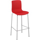 DAL ACTI CHAIR 4LEG HIGH BARSTOOL CHROME FRAME RED SHELL
