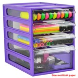 ITALPLAST OFFICE ORGANISER CABINET 4 DRAWER 255D X 165W X 230H MM GRAPE