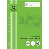 OLYMPIC DB146 BINDER BOOK 14MM DOTTED THIRDS 64 PAGE 55GSM A4 PACK 20