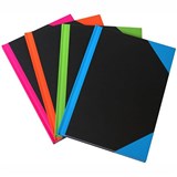 BLACK AND RED NOTEBOOK CASEBOUND RULED AZ INDEX 192 PAGE A4 ASSORTED CORNERS