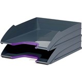 DURABLE VARICOLOR LETTER TRAYS 255 X 55 X 330MM GREYPURPLE SET 2