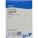 INITIATIVE MULTIPURPOSE LABELS 24UP 65GSM 64 X 338MM PACK 100