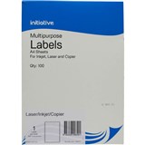 INITIATIVE MULTIPURPOSE LABELS 1UP 65GSM 1996 X 2891MM PACK 100