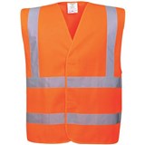 PORTWEST C470 HIVIS TWO BAND AND BRACE VEST ORANGE 6XL7XL