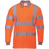 PORTWEST S277 HIVIS POLO SHIRT LONG SLEEVED ORANGE XXXL
