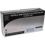 STYLUS NITRILE POWDERFREE DISPOSABLE GLOVES XXL BLACK PACK 100