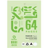 OLYMPIC D186P ECO EXERCISE BOOK 18MM DOTTED THIRDS RULED 70GSM 64 PAGE A4