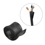 BRATECK FLEXIBLE CABLE WRAP SLEEVE WITH HOOK AND LOOP FASTENER 1000 X 135MM BLACK