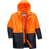 HUSKI KIMBERLEY LIGHTWEIGHT HIVIS RAIN JACKET 2TONE ORANGENAVY 3XL