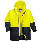 HUSKI KIMBERLEY LIGHTWEIGHT HIVIS RAIN JACKET 2TONE YELLOWNAVY S
