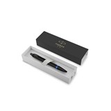 PARKER IM BALLPOINT PEN VIBRANT RINGS SATIN BLACK WITH MARINE BLUE ACCENTS