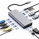 ASTROTEK USBC DOCKING STATION 12 IN 1 MULTIPORT GREY