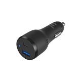 COMSOL 65W DUAL PORT LAPTOP CAR CHARGER  1M USBC CABLE BLACK