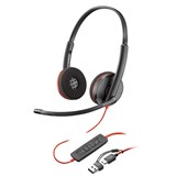 HP POLY BLACKWIRE 3210 MONAURAL USBC HEADSET  USBCA ADAPTER BLACK