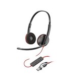 HP POLY BLACKWIRE 3220 STEREO USB C HEADSET  USBCA ADAPTER BLACK