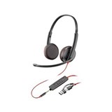 HP POLY BLACKWIRE 3225 STEREO USB C HEADSET 35MM PLUG  USBC A ADAPTER BLACK